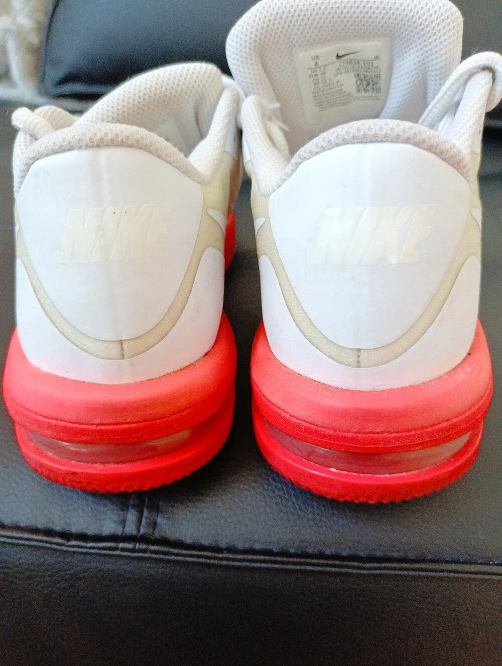 Nike‎ Court Air Max Vapor Wing MS Sneakers White/Orange CI9838-102 size 8